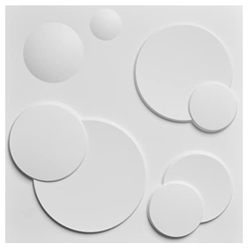 Image of Art3d Decorative PVC 3D Wall Panels, White Ring, 19.7 inch x 19.7 inch (12 Pack)