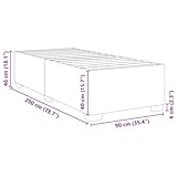 vidaXL Bettgestell, Bettrahmen mit Lattenrost, Polsterbett Bett für Schlafzimmer, Einzelbett Schlafzimmerbett, Cappuccino-Braun 90x200cm Kunstleder