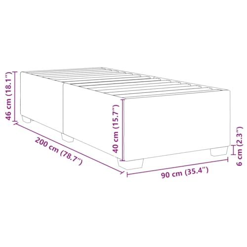 vidaXL Bettgestell, Bettrahmen mit Lattenrost, Polsterbett Bett für Schlafzimmer, Einzelbett Schlafzimmerbett, Cappuccino-Braun 90x200cm Kunstleder