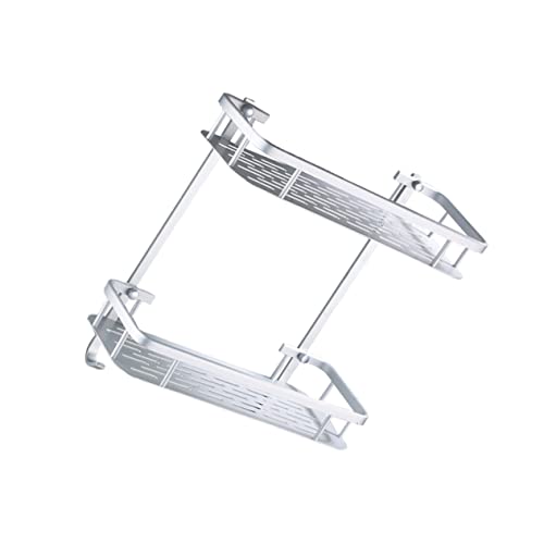 Ciieeo 2 Estante de Almacenamiento de baño Manos sostiene Hundir Kitchen Storage Rack Wall Shelf Organizador de artículos Varios para el baño Estante de Almacenamiento de Cocina Silver