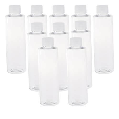 Preisvergleich Produktbild B Baosity 10 Stück Reiseflasche 200ml Plastikflasche Transparente Kosmetikflasche Geeignet für Flugreisen, Camping, Geschäftsreise, Shampoo, Lotion - Clear Cap