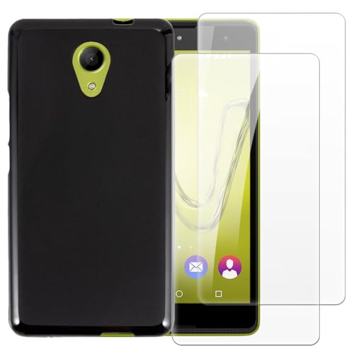 Shantime Coque avec 2 pièces Protection Compatible avec Wiko Robby, Étui Antichoc + Verre Trempé...