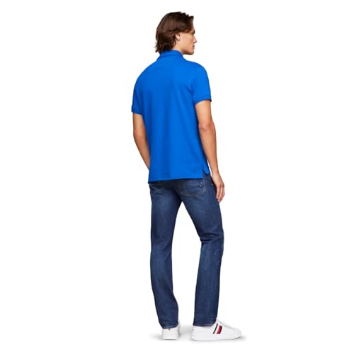 Image of Tommy Hilfiger Men's Short Sleeve Polo Shirts in Slim Fit with Stretch and Organic Pique Cotton
