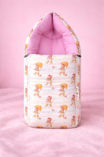 Image of NEW COMERS 3 in 1 Carry Nest Portable Cushion Bed with Waffle Texture Soft 100% Pure Muslin Padding Lightweight Travel Friendly Multi-Use Carry Wrap with Secure Support Design | Unisex Carry Bag Nest