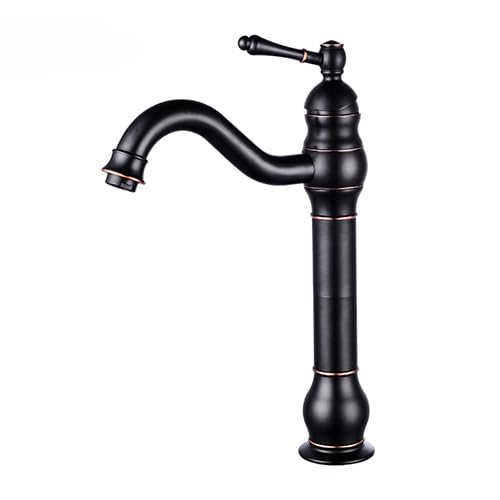 Robinet de salle de bain style ancien mitigeur bronze noir lavabo