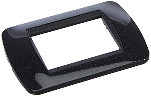 BTicino L4803PA Living International Plate 3 modules en technopolymères, 1 Pièce, Gris foncé