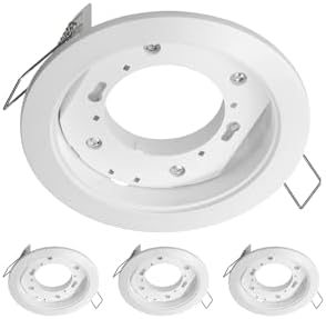 ledscom.de 4 Stück Deckeneinbauleuchte ZOBE, weiß semi-glänzend, rund, 107mm Ø, 1x GX53 max. 25W