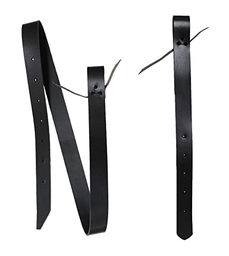 CHALLENGER Horse Horse Western Saddle Black Leather Off Billet & Cinch Strap Set w/Holes 40425BK