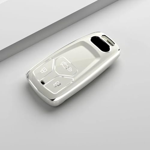 Coque de clé Audi antichoc en TPU souple blanc, étui de protection haute précision
