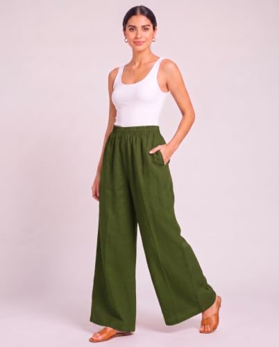 Image of Plaazo Women's Cotton Palazzo | Wide Leg Palazzo for Women | Soft Breathable High Waist Bottom Wear | Comfortable Casual, Office, Travel for Women