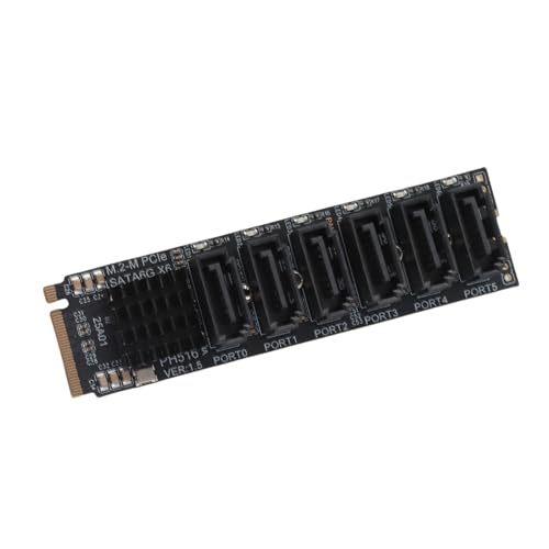 Ya en mundofriki.es: M.2 a SATA3.0, Tarjeta de Expansión, 6 Puertos Controlador SATa 3.0 Tarjeta de Expansión PCIe para Chip ASM1166, Tarjeta Adaptadora PCIE3.0 X2 16 Gbps, SATA3.0 6 Gbps X 5 Compatible con 6 Dispositivos