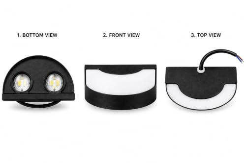Image of FILLISKA LED Indoor UP Down Wall Light, Warm White Colour with Shockproof Alluminium White Body (Black Semicircle 6 Watt)