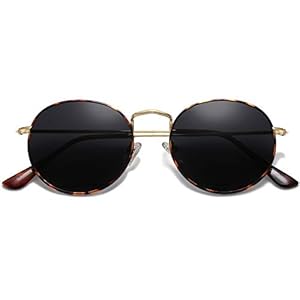 SOJOS Small Round Polarized Sunglasses for Women Men Classic Vintage Retro Shades UV400