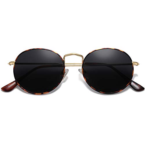 SOJOS Small Round Polarized Sunglasses for Women Men Classic Vintage Retro Shades UV400 SJ1014