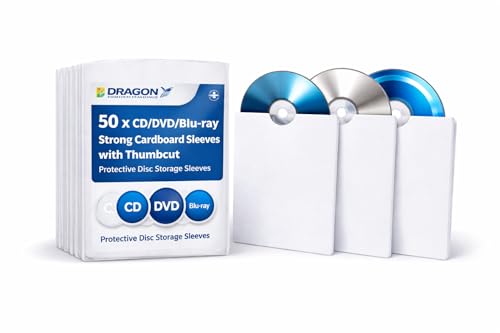 50 x Pochettes en Carton Solide pour CD ou DVD par Dragon Trading®