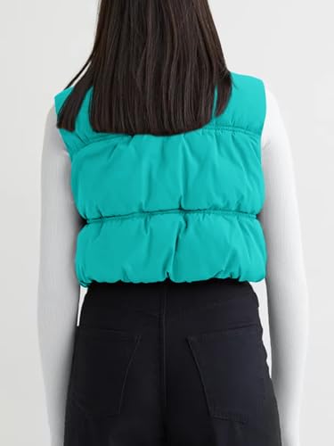 Image of SySea Women's Crop Puffer Vest Winter Zip Up Lightweight Sleeveless Warm Outerwear Padded Coat