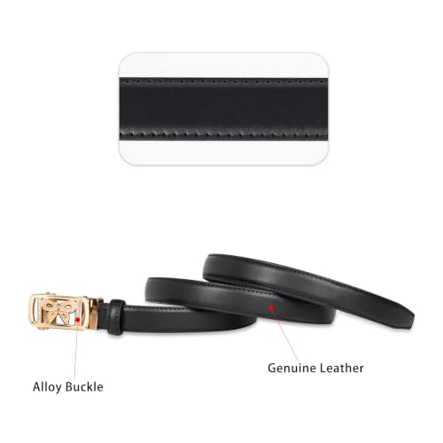 Image of Aurolran Women's Leather Belt with Buckle - Ideal for Dresses, Jeans, and Coats