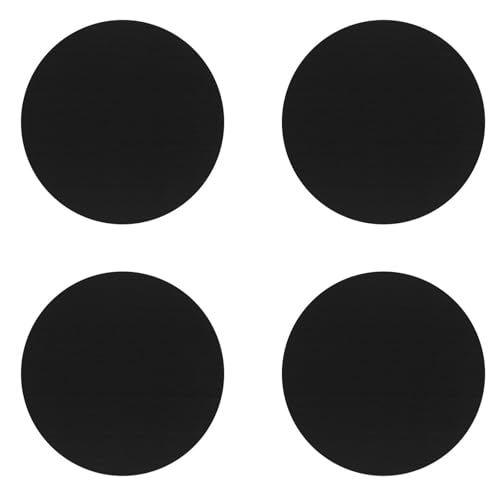 Sottobicchieri rotondi neri da 10 cm, in acciaio inox, resistenti al calore, 4 pezzi