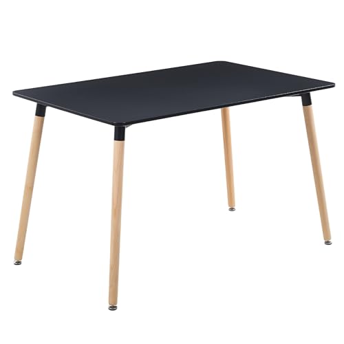 Lista de Comedor Sams más recomendados. 50 Elly Décor Mesa de Comedor Rectangular con Estructura de Metal, 4 Patas de Madera, y Tablero MDF – 120x80x74cm