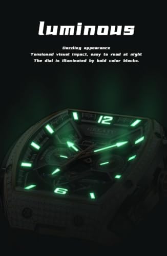 Image of OLEVS Men Watch Automatic Tonneau Watch Skeleton Mechanical 50M Waterproof Square Male Watches White /Black /Rose Gold
