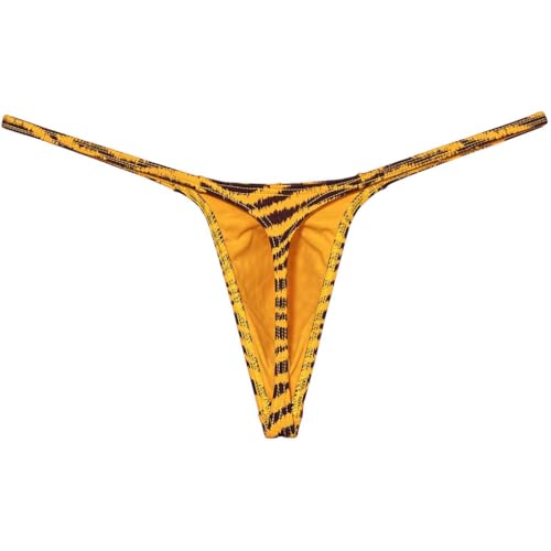 Men Tiger Stripe Micro Thong Underwear Posing T-back Slim Pouch G-string Tangas Brazilian Bikini Underpants3