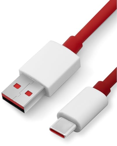 Image of YISHU 120W Type C to USB Red Type-C Cable | Compatible with OnePlus | Nord Power 5G Delivery for SuperVOOC |Original Fast Charging