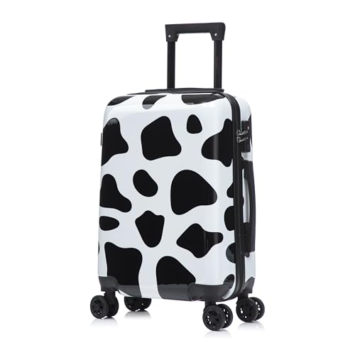 Image of InUSA Cow Print 20-Inch Carry-On Hardside Spinner Luggage Lightweight Bag