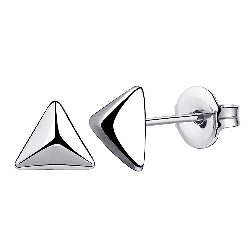 VGACETI Triangle Stud Earrings Titanium Earrings, Hypoallergenic for Sensitive Ears Women Men...