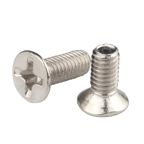Generico 20 ~ 1000 unidades M1.2 M1.4 M1.7 M2 M2.5 M3 M4 M5 niquelado de acero al carbono KM tornillos de cruz planos de cabeza avellanada (3 mm, M1.2 (1000 unidades)