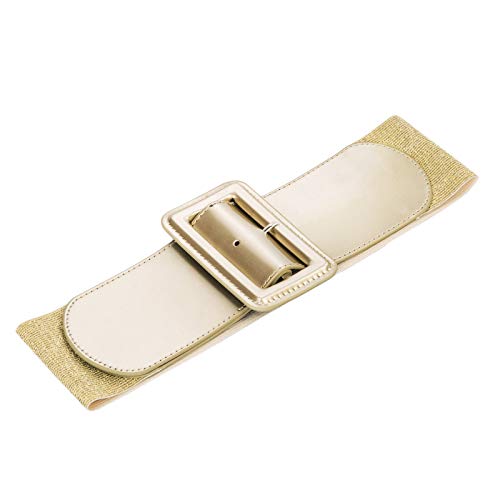 Hanna Nikole Womens Wide Buckle Stretchy Belt Vintage Elastic Dress Belts S-XXXXL3
