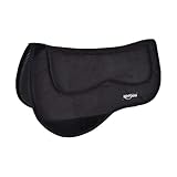 Reinsman M2 Lite Contour Trail Pad with Breathable Non-Slip Tacky Too Bottom - Shock-Absorbing Moisture-Wicking Cushioned 30' L x 34' D Horse Saddle Pad with Spine Relief Channel - Black Microsuede