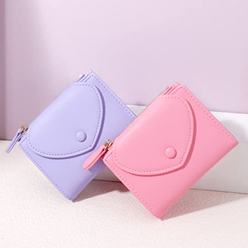 Small Wallets for Girls Kids Cute Slim Bifold Wallet Little Cash Pocket Card Holder Zipper Coin Purse for Women (Yellow)2