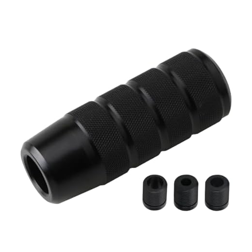 Osilly 95mm/3.74" Car Shifter Knob, Aluminum Weighted Automotive Gear Shift Manual knobs Lever with 3 Threaded Adapters M8 M10 M12 x 1.25, Universal for Vehicle(Black)
