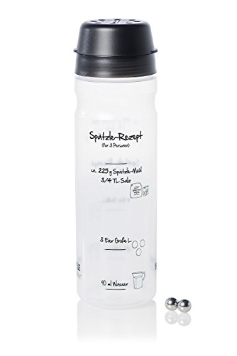 Das Original - Spätzle-Shaker für 4 Portionen (875ml schwarz) Selbstgemachte Spätzle mit unserem Spätzlemaker - Spätzleshaker die Alternative zur Spätzlereibe Spätzlepresse Spätzlesieb Spätzlehobel