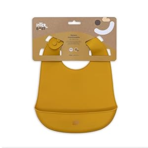 Interbaby Aarde siliconen slabbetje met zak kruimels