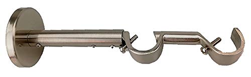 Barras de Cortina - Soporte Frente Extensible Doble 20-20 Acero INOX