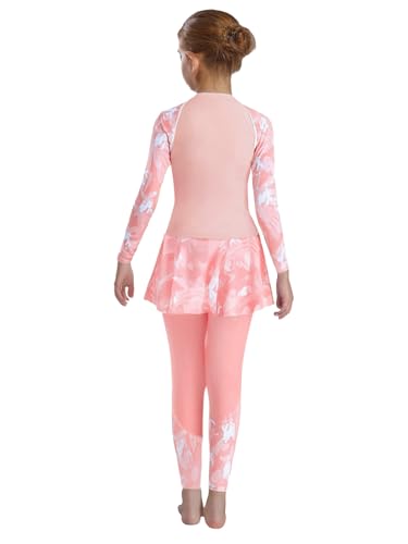 TTAO Big Girls 2 Pieces Athletic Swimsuits UPF 50+ Swim Shirts with Skirts Leggings Rash Guards4