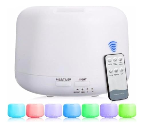 Difusor de Aromas Aromatizador Elétrico 500ml Led 7 cores com Con...