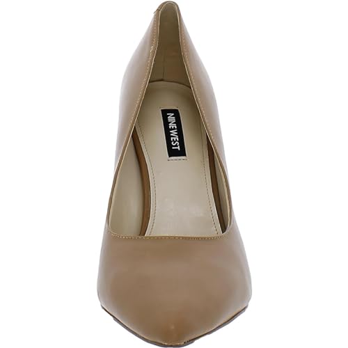 Nine West Womens Tatiana Leather Stiletto Dress Pumps Tan 9 Wide (C,D,W)3