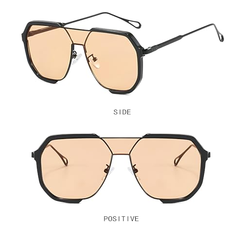 HYLLE Fashion Oversized Square Sunglasses Women Aviator Vintage Punk Retro Trendy Large Eyewear Shades Sun Glasses3