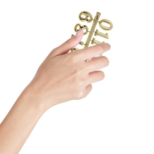 DOITOOL 6 Piezas Números de Reloj Colgantes Arábigos y Romanos 2Cm y 23Cm Plástico Negro Dorado Plateado para Reparación y DIY de Relojes de Pared