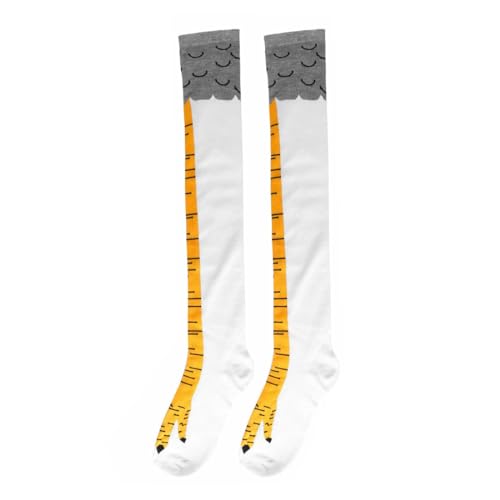 ZOKJSW Chaussettes Cuisses de Poulet Nouveauté Fou Thanksgiving Turquie Pieds Animaux Griffes Hauteur Genou Chaussettes Femme Adultes Humour Fête Cadeaux Drôles pour Femmes Hommes