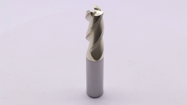 Image of 1 /2 inch 3 Flute Solid Carbide Square End Mill, ZrN Coated, for Aluminum | 37 Helix, 1 /2 inch Cutting Dia, 1 /2 inch Shank Dia, 1-1 /4 inch LOC, 3 inch OAL, For Milling Aluminum and Copper