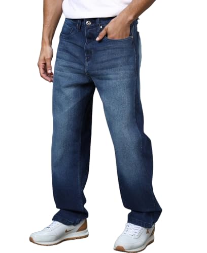 London Hills Men Jeans || Baggy Fit Jean's for Man || Loose Fit High Rise Denim || Stretchable Casual Wear Jean,s || Dance Rap Rapping Style Pant for Men || Denim Cotton Jeans (0)