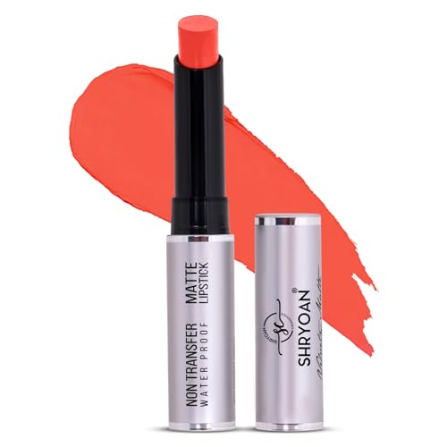 Image of Shryoan Non Transfer 24 Hours Matte Waterproof | Smudge Proof Lipstick | Sulphate-Free, with Honey for Combination Skin | Full Coverage Crayon, Daily Care | 3.5 Grams (Pack of 1)