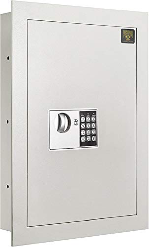 Digital Wall Safe â€“ Flat, Electronic, Steel, Keypad, 2 Manual Override Keys â€“ Protect Money, Jewelry, Passports â€“ For Home or Business by Paragon (Gray) (IMPROVED/Gray)