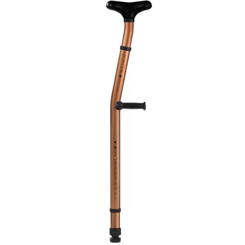 Muletas Ortopédicas Regulable Escalada Bastón, Ajustables Muletas De Antebrazo, Bastones para Caminar para Jóvenes, Adecuado para 150-190cm De Altura (Color : Brown)