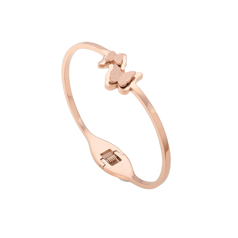 18k Gold Plated Butterfly Charm Cuff Bracelet for Women - Gift for Girls & Women | Waterproof & Anti-Tarnish Bracelet-image-14