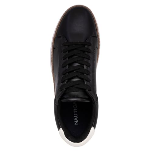 Image of Nautica Men's Casual Court Fashion Sneakers Classic Low-Top Lace-Up Shoes Comfortable Everyday Walking Style with Durable Outsole and Vegan Leather Upper