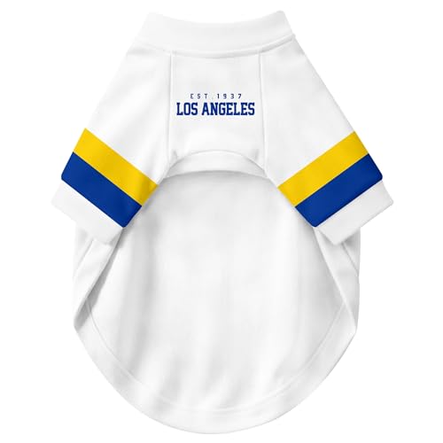 Image of Los Angeles R Dog Clothes Jersey Style Personalized Pet T Shirt with Custom Name Number for Small Medium Large Dogs
